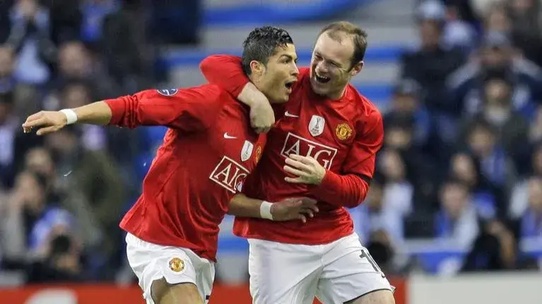 Wayne Rooney with Cristiano Ronaldo