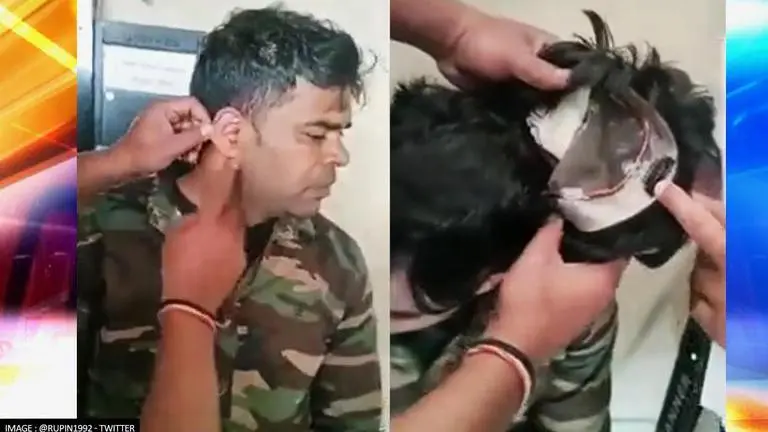 UP Student wears wig with complete Bluetooth setup to cheat in exam; caught on camera Uttar Pradesh