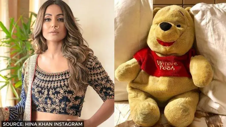 Hina Khan reveals story behind THIS picture of her favourite soft toy, Winnie the Pooh Hina Khan