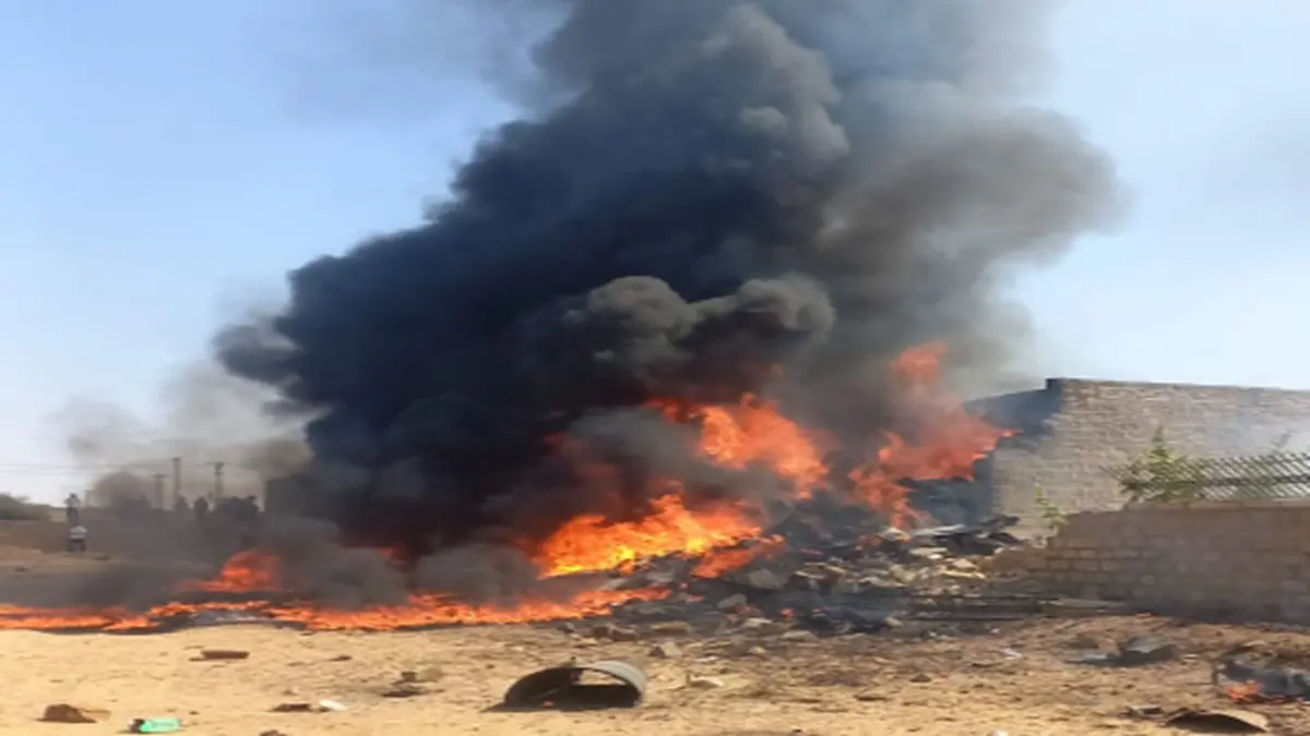 IAF's Tejas Aircraft Crashes Near Rajasthan's Jaisalmer Fighter jet crashes in Jaisalmer