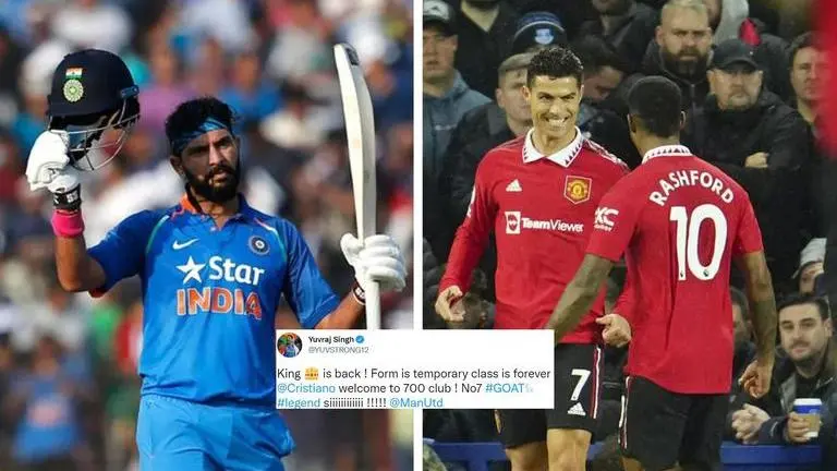 Yuvraj Singh says 'welcome to the 700 club' to Cristiano Ronaldo, gets brutally trolled Yuvraj Singh, Cristiano Ronaldo, Manchester United, Ronaldo, Everton vs Manchester United, Yuvraj Singh trolled, Yuvraj Singh Ronaldo, Ronaldo record