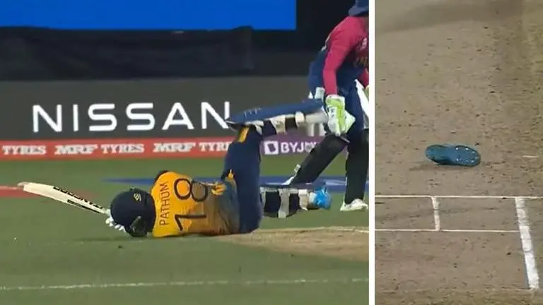 Pathum Nissanka hilariously falls down after scoop shot attempt vs UAE goes wrong: WATCH Passum Nissanka, SL vs UAE, T20 World Cup