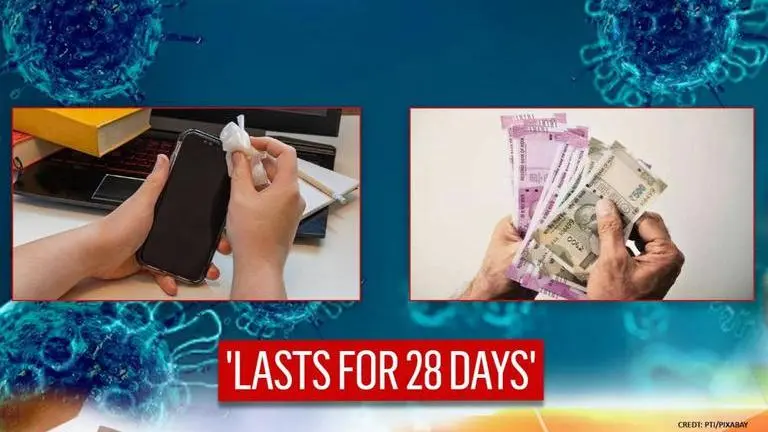 "Extremely robust" Coronavirus could last for 28 days on smartphones, currency: Study Coronavirus
