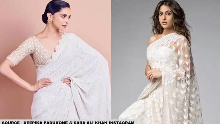 Deepika Padukone and Sara Ali Khan rock the iconic white saree; See pic deepika padukone