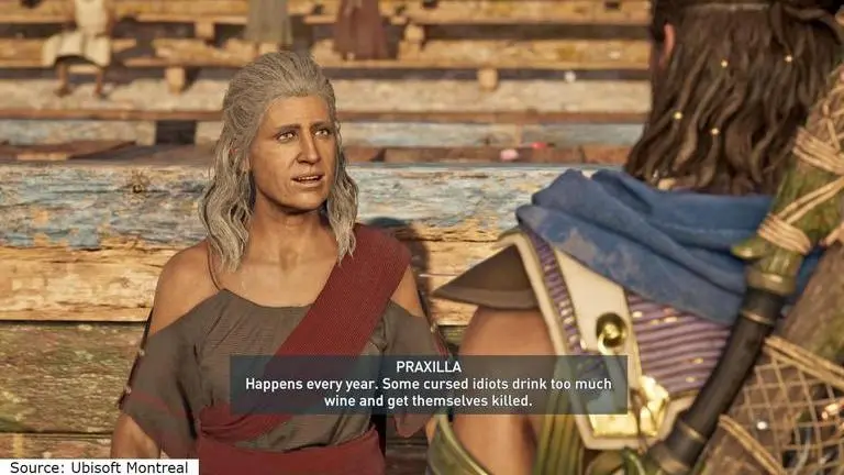 AC Odyssey praxilla's legacy: What are the correct dialogue options to please praxilla? Image Source: Ubisoft Montreal