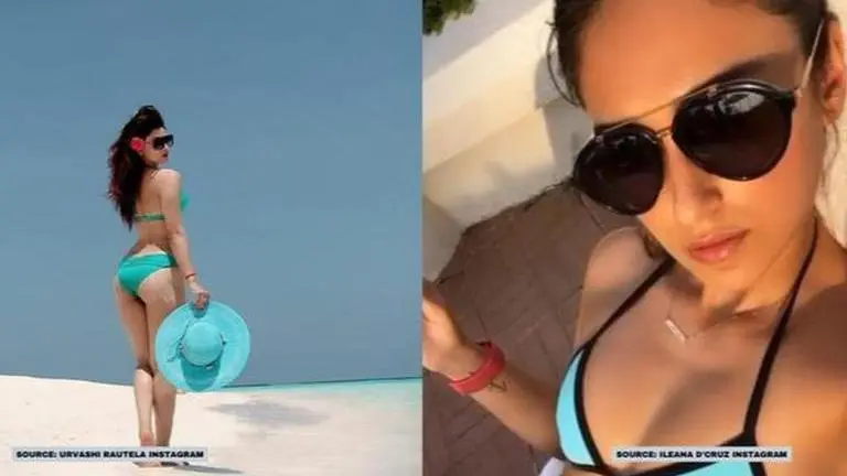 Urvashi Rautela and Ileana D’Cruz looks stunning in blue bikini; see pics here Urvashi Rautela