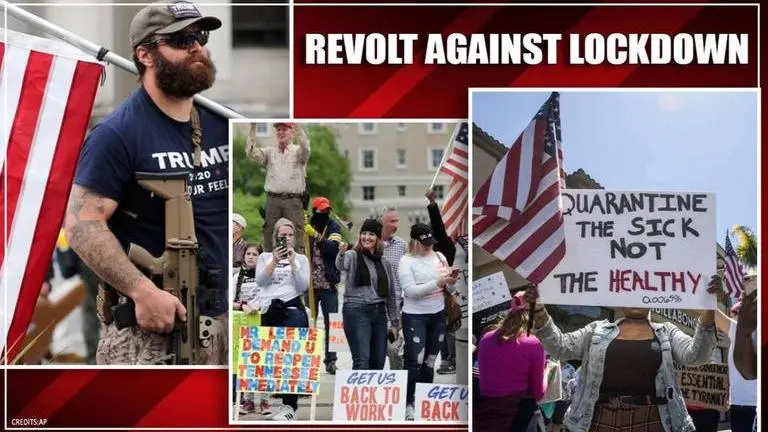 Only in US? Assault rifle-bearing protesters storm state govt HQ against Covid emergency Lockdown