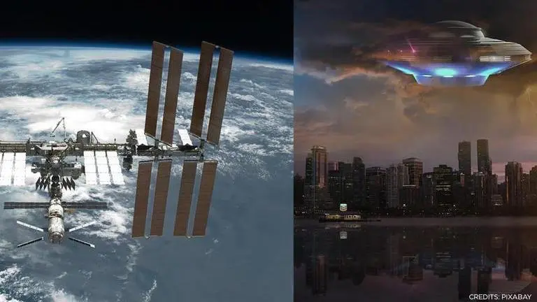 NASA live stream from ISS triggers intense debate online after man spots fleet of 10 UFOs NASA