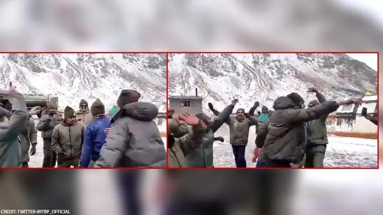 ITBP shares video of jawans celebrating Holi at an elevation of 17,000 ft in Ladakh: Video