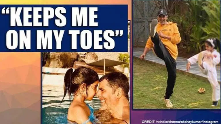 Akshay Kumar reveals he lost bicycle race to his daughter; says Nitara keeps him 'on toes' Akshay Kumar