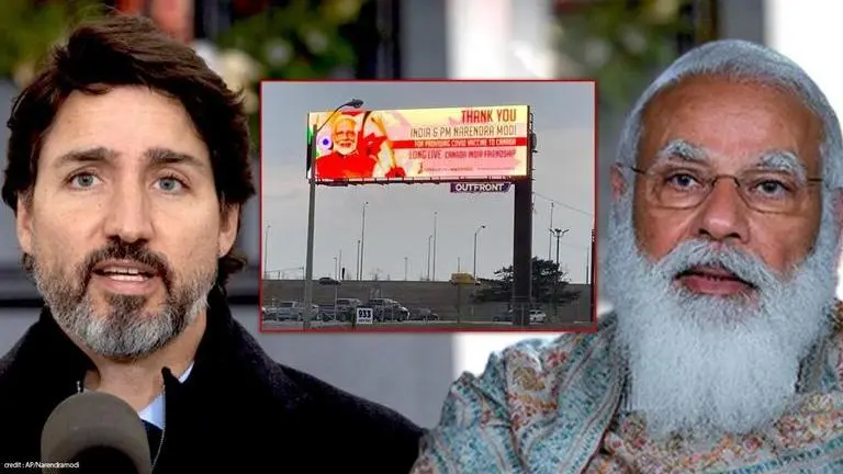 PM Modi billboards seen across Toronto as Canada thanks India for swift vaccine supply Modi
