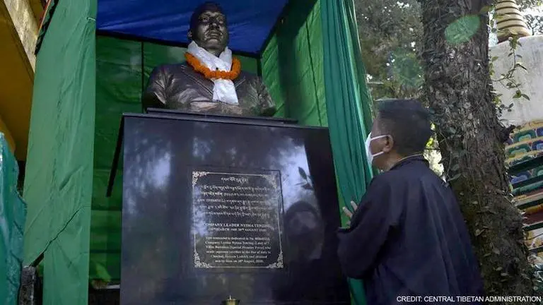 Memorial bust of Tibetan hero Nyima Tenzin placed in Dharamshala on his death anniversary Nyima Tenzing