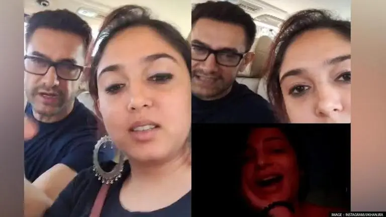 Aamir Khan takes car ride with Ira after doing her make-up, speaks to Shruti on 'Kahani' Laal Singh Chaddha, ira khan, aamir khan daughter, shruti haasan