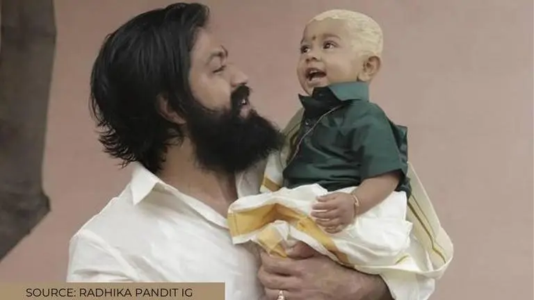 'KGF' actor Yash turns into 'Dadda Shark' for his one-year-old 'Baby Shark' Yathrav; See KGF's Yash