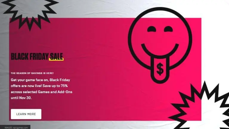 Black Friday Sale 2021: popular titles on Epic Games Store receive discount