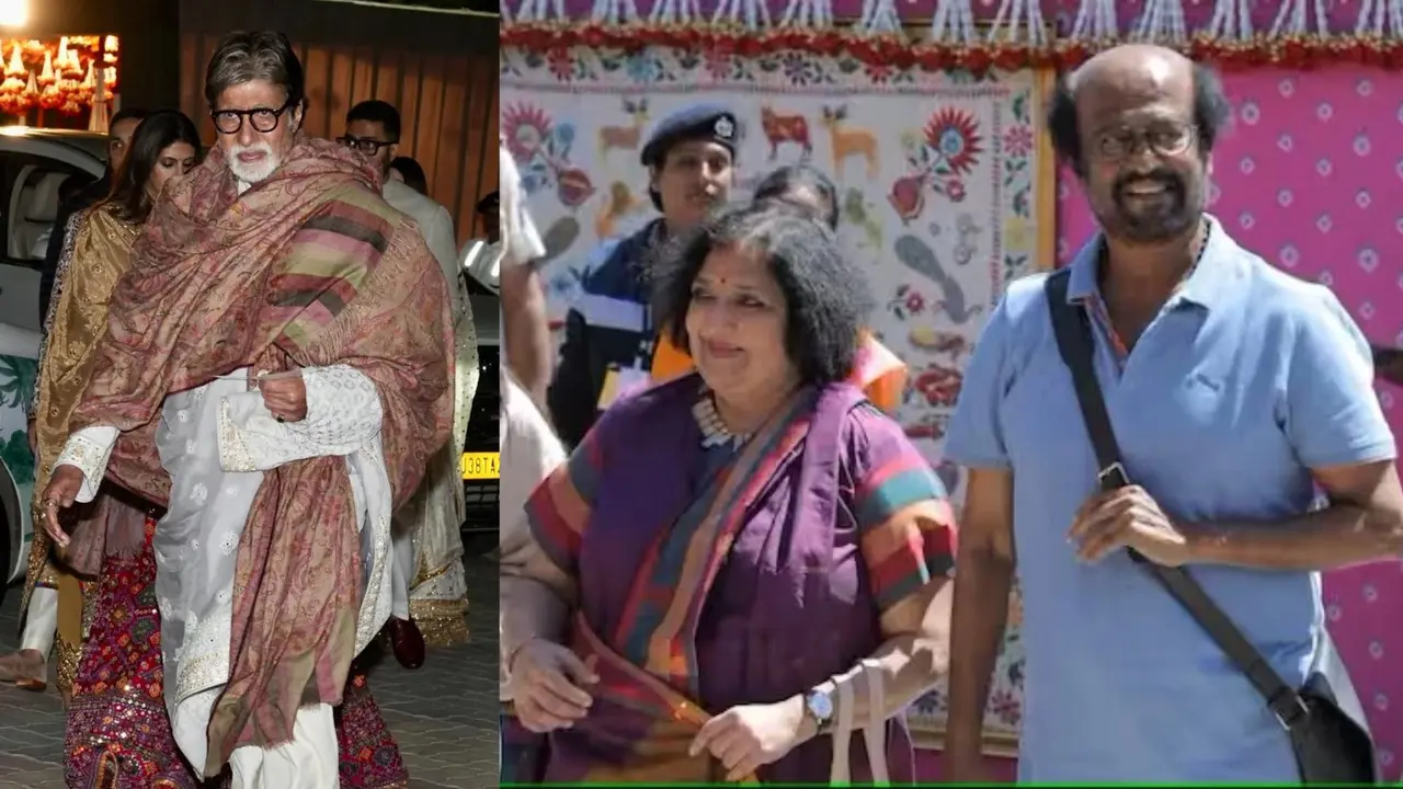 Amitabh Bachchan Lauds 'Divine' Atmosphere At Ambanis Bash, Rajinikanth Blesses Anant-Radhika Big B and Rajinikanth
