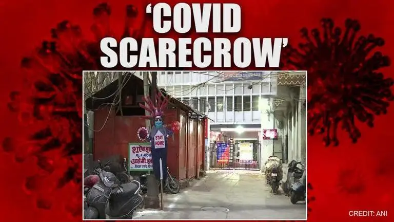 Coronavirus-lookalike 'scarecrows' installed by Delhi police to spread awareness Coronavirus