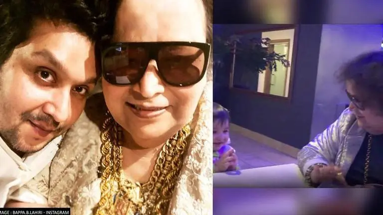 Bappi Lahiri's son Bappa remembers father with an endearing video of playing with grandson Bappi Lahiri, Bappa Lahiri, Bappa lahiri shares father's video