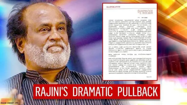 Rajinikanth makes dramatic pullback; won't launch political party, won't contest elections Rajinikanth