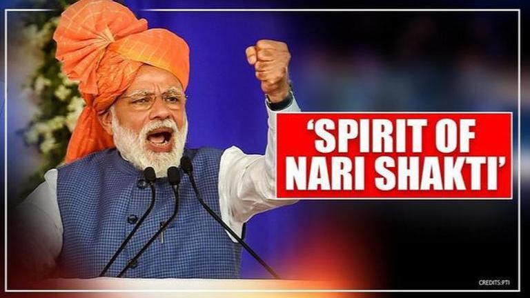 Salute Spirit Of Nari Shakti Says Pm Modi Hands Over His Social