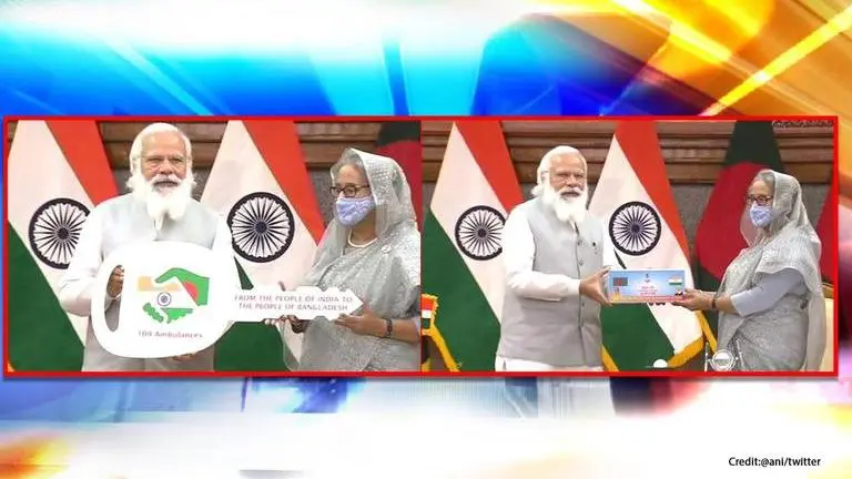 PM Modi gifts 1.2 million COVID vaccine doses, 109 ambulances to Bangladesh PM Modi
