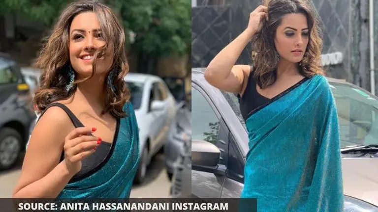 Be it traditional or western, Anita Hassanandani can gracefully carry any shimmery outfits Anita Hassanandani