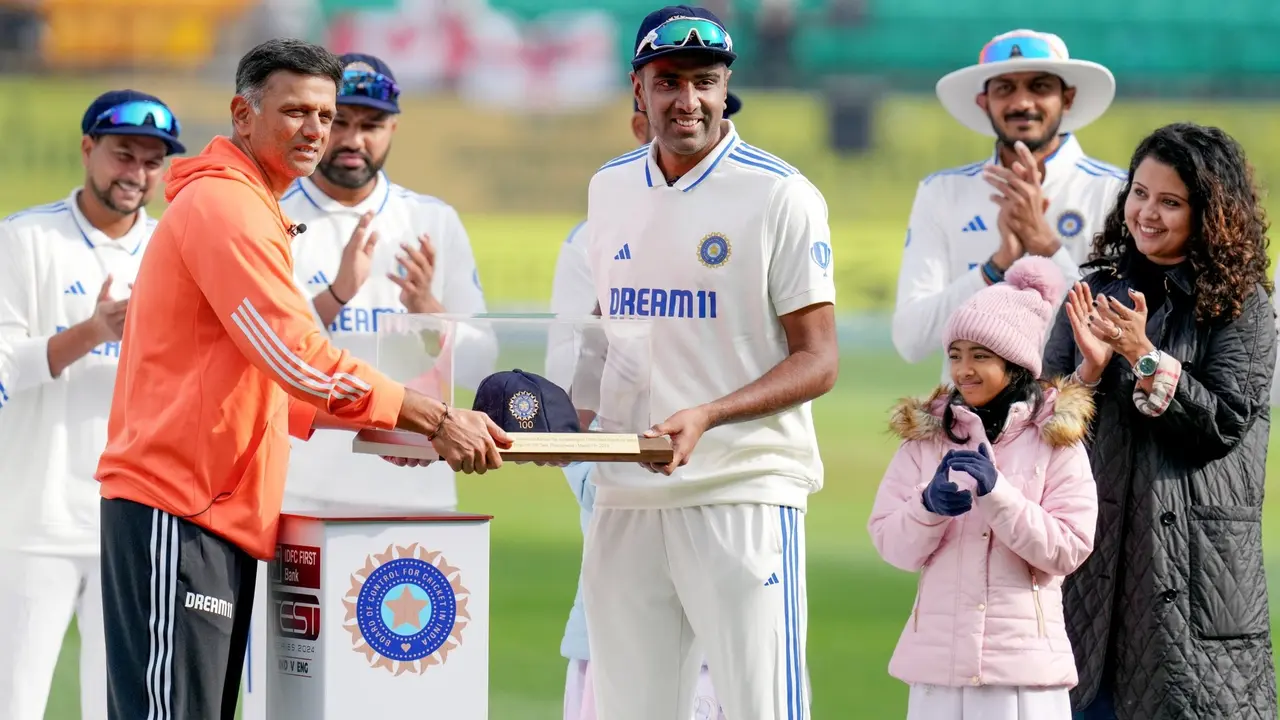 IND vs ENG: R Ashwin felicitated by team as he becomes the 14th Indian to reach 100 Test matches R Ashwin