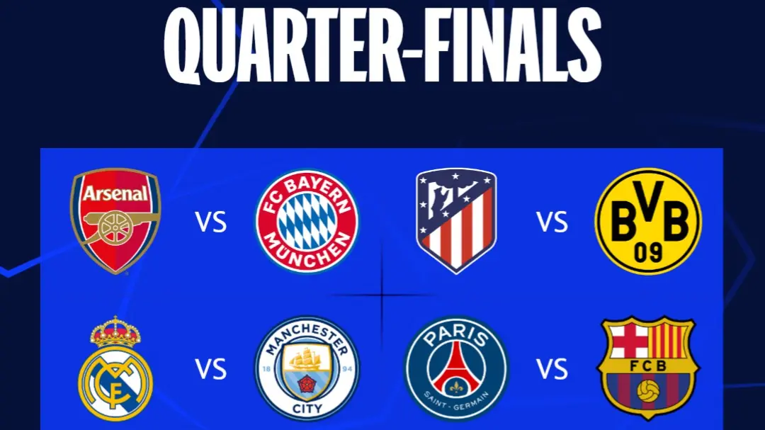 UEFA Champions League Draw: Real Madrid to take on Manchester City, Arsenal vs Bayern in QFs UEFA Champions League Quarterfinal line-up