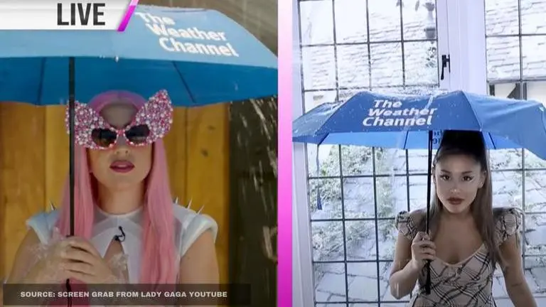 Lady Gaga & Ariana Grande drop second 'Rain On Me' video but with a meteorological twist Lady Gaga