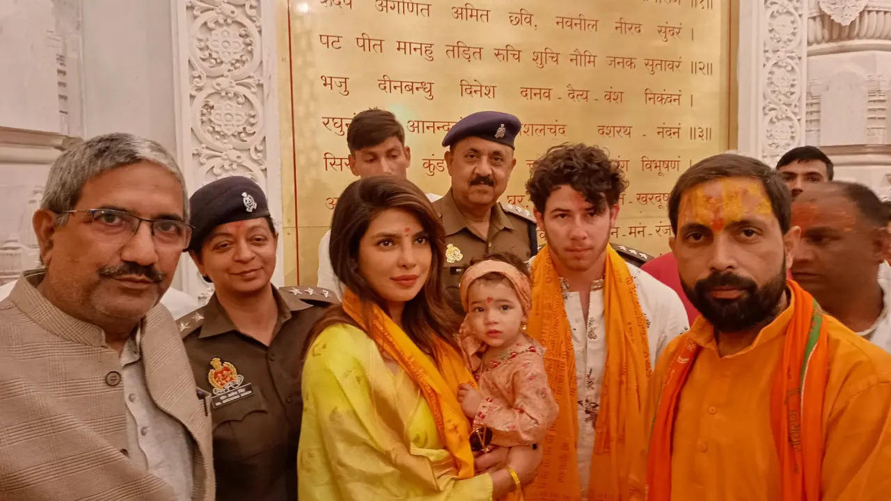 Priyanka Chopra-Nick Jonas Visit Ram Mandir In Ayodhya With Daughter Malti Marie | PHOTOS Priyanka Chopra