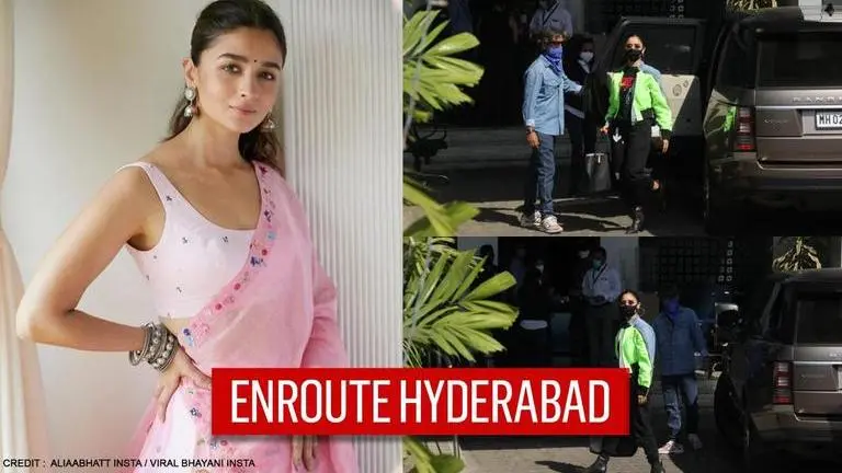 Alia Bhatt leaves for Hyderabad to shoot SS Rajamouli's 'RRR' Alia Bhatt