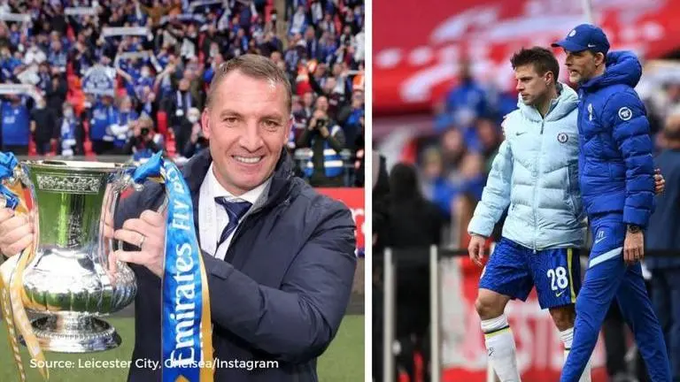 Chelsea boss Thomas Tuchel SLAMMED for not wearing traditional suit for FA Cup Final 2021 Brendan Rodgers and Thomas Tuchel