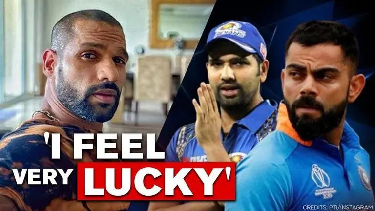 Shikhar Dhawan says he is lucky to play with the likes of batting megastars Virat & Rohit Shikhar Dhawan