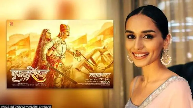 Manushi Chhillar says she has given 'heart, soul, & tears' for her debut film 'Prithviraj' Manushi Chhillar