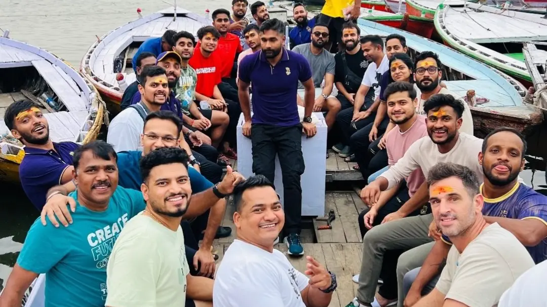 KKR forced to stay in Varanasi after adverse conditions make it impossible to land plane in Kolkata KKR players in Varanasi