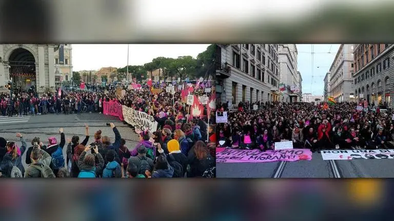 Thousands march streets of Rome and Munich to protest against male violence towards women Violence against women
