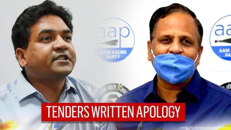 Kapil Mishra apologises to AAP's Satyendra Jain for 'bribe' claim; defamation case junked Kapil Mishra