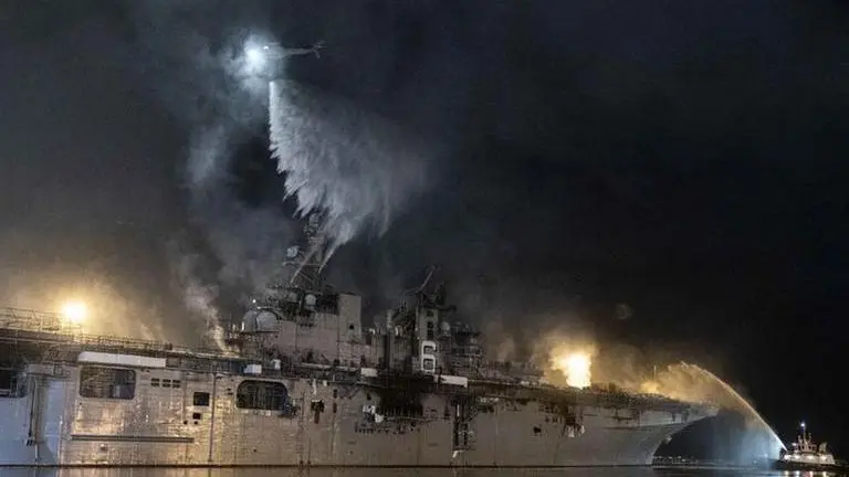 US sailor being investigated over fire aboard USS Bonhomme Richard US sailor