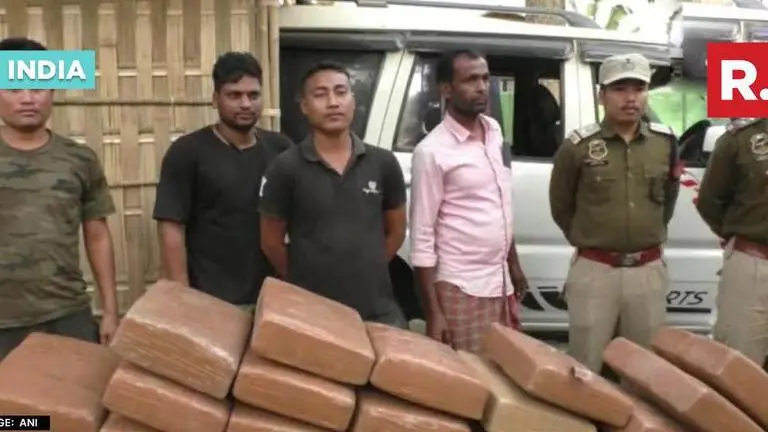 Assam police seizes ganja worth over Rs 50 lakh from truck at tea estate in Karimganj Assam Police