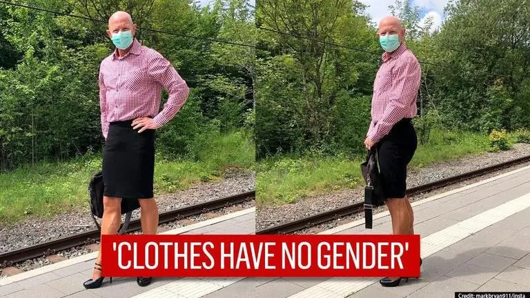 'Straight and happily married' man wears skirt & heels to work to challenge gender norms Man