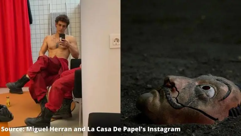 'Money Heist' Season 5 BTS: Rio poses bare-bodied in the signature 'red jumpsuit' Miguel Herran and La Casa Da Papel's Instagram