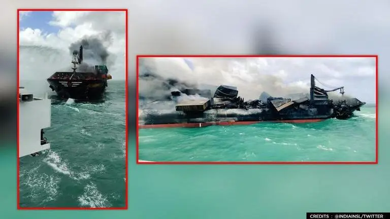 'Largely controlled': Indian High Commission on raging fire on MV X-Press Pearl container @IndiainSL/Twitter