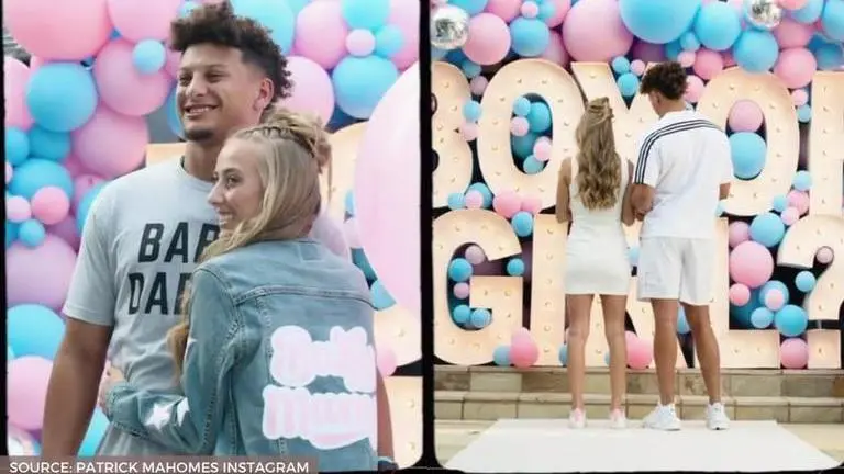 Patrick Mahomes and fiancée Brittany reveal their baby's gender via elaborate celebrations patrick mahomes