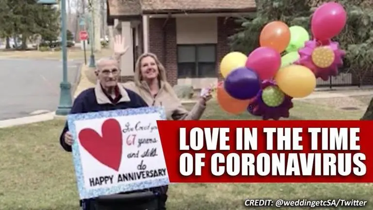 Coronavirus: Man greets wife on wedding anniversary, winning hearts of netizens