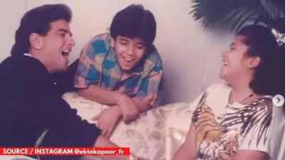 Unseen Pic of the Day: Young Ekta Kapoor and Tusshar Kapoor look adorable with Jeetendra Ekta Kapoor