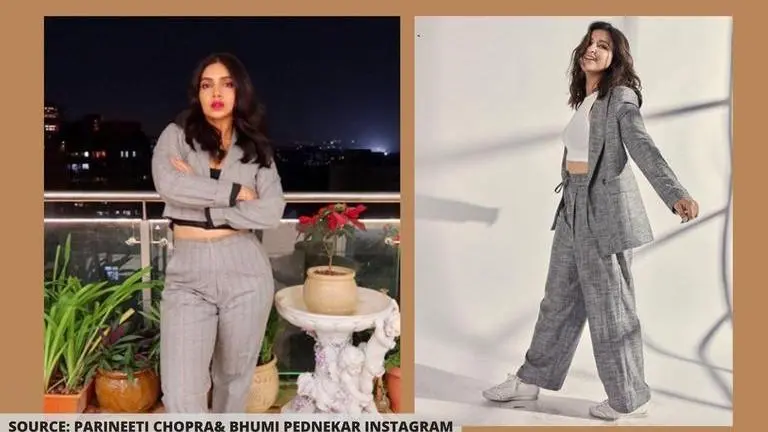 Bhumi Pednekar or Parineeti Chopra: Who styled the grey pant-suit better? bhumi pednekar