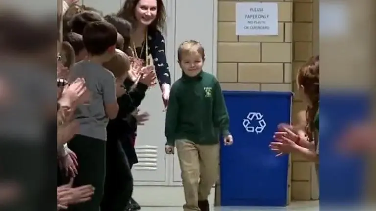Heartwarming video of little boy getting welcome at school after beating cancer resurfaces cancer