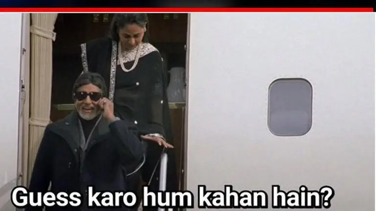'Kabhi Khushi Kabhie Gham' scene triggers funny memes, netizens reply to 'hum kaha hai' 'Kabhi Khushi Kabhie Gham' scene triggers meme riot on Twitter