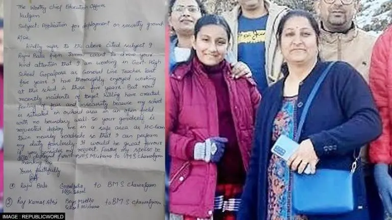 Kashmiri teacher Rajni Bala sought transfer fearing terror threats days before her death J&K teacher shot dead