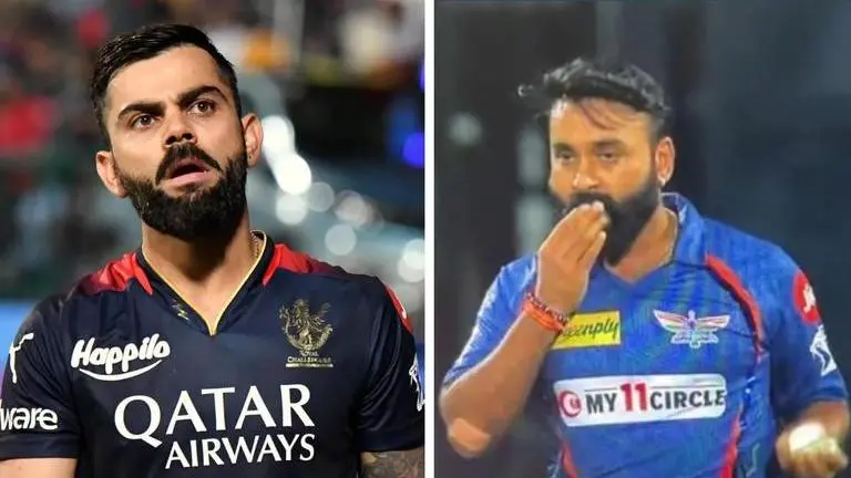 WATCH | Amit Mishra courts controversy for actions before Virat Kohli's wicket RCB vs LSG: Amit Mishra courts controversy for actions before Virat Kohli's wicket